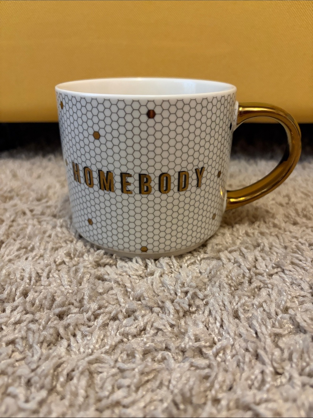 Ceramic Mug with Gold Handle